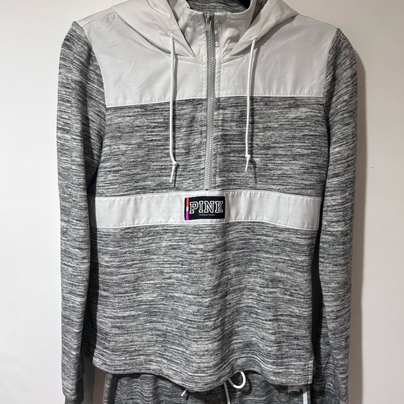 PINK Victoria's Secret Gray and White Hoodie Set - Picture 15 of 16